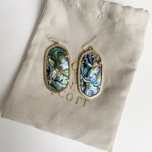 Danielle gold statement earrings in abalone shell